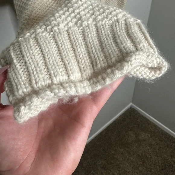 Reformation Ivory Mock Neck Baby Alpaca Cream Knit Sweater - Picture 7 of 8